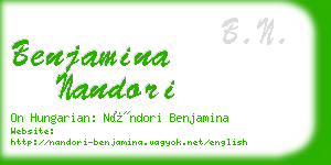 benjamina nandori business card